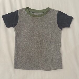Simple Gray Tee with Green and Black Accents